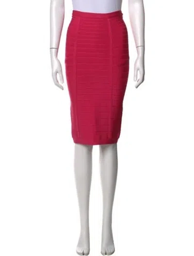 Pre-owned Herve Leger Knee-length Skirt In Pink
