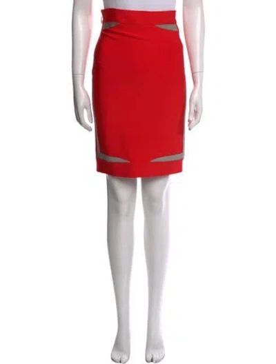 Pre-owned Herve Leger Knee-length Skirt In Red