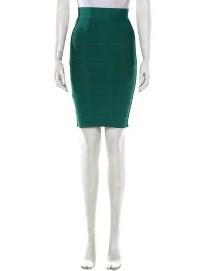 Pre-owned Herve Leger Knee-length Skirt W/ Tags In Green