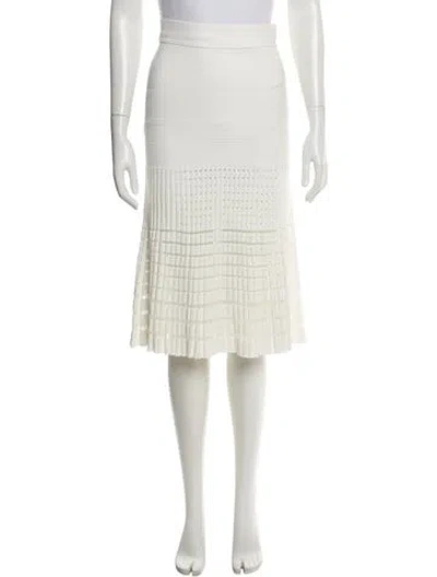 Pre-owned Herve Leger Knee-length Skirt W/ Tags In White