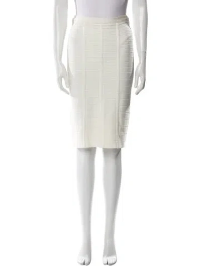 Pre-owned Herve Leger Knee-length Skirt In White