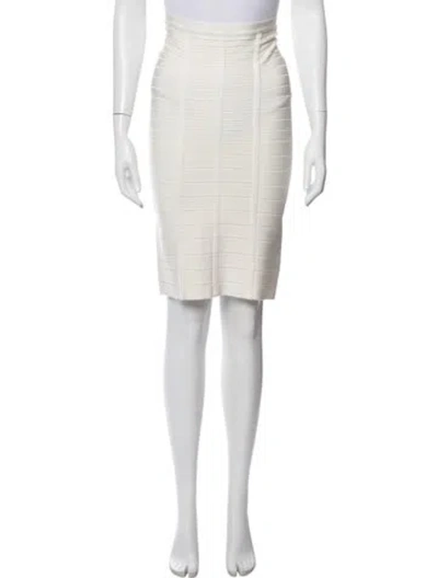 Pre-owned Herve Leger Knee-length Skirt In White