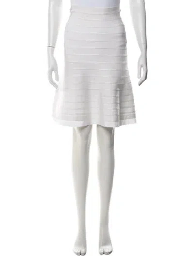 Pre-owned Herve Leger Knee-length Skirt In White