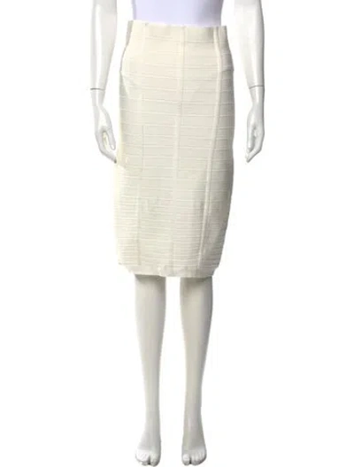 Pre-owned Herve Leger Knee-length Skirt In White