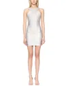 Herve Leger Foiled Crisscross Bandage Mini Dress In Grey