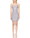 Herve Leger Eyelash Knit Mini Dress In Met Silver