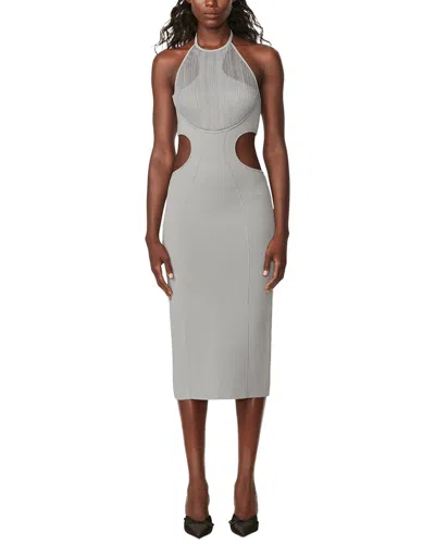 Herve Leger Knit Knee-length Dress In Gray