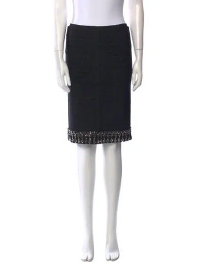 Pre-owned Herve Leger Lace Pattern Knee-length Skirt In Black