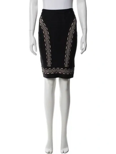 Pre-owned Herve Leger Lace Pattern Mini Skirt W/ Tags In Black