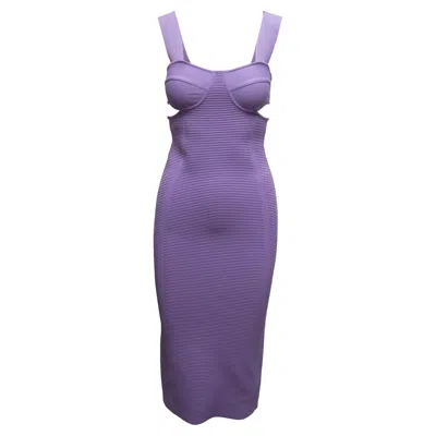 Pre-owned Herve Leger Lavender  Cutout Bandage Dress Size Us Xs In Purple