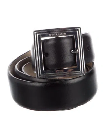 Pre-owned Herve Leger Leather Belt In Black