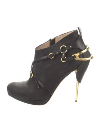 Pre-owned Herve Leger Leather In Black