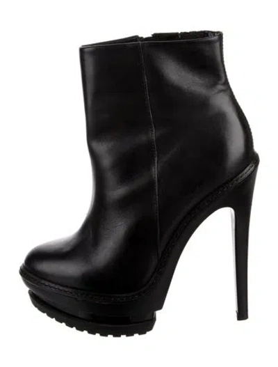 Pre-owned Herve Leger Leather Boots In Black
