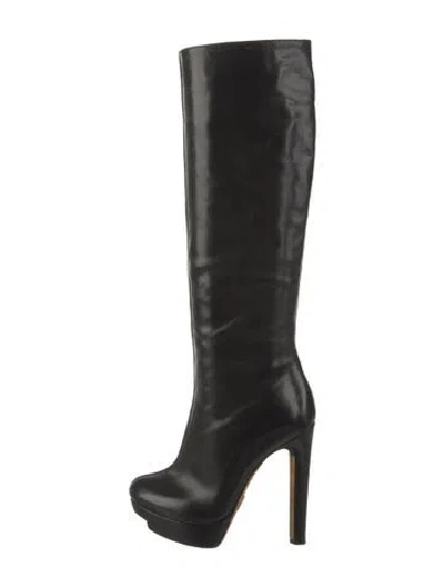 Pre-owned Herve Leger Leather Boots In Black