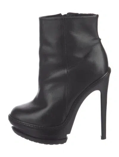 Pre-owned Herve Leger Leather Boots In Black