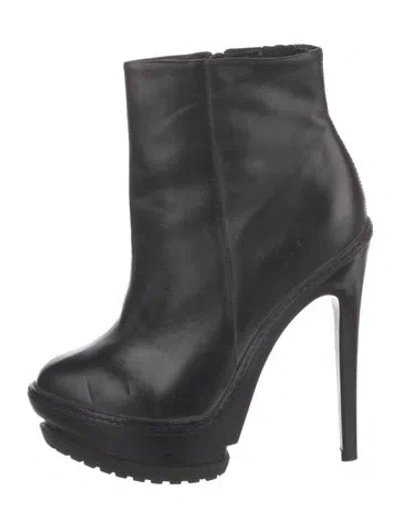 Pre-owned Herve Leger Leather Boots In Black