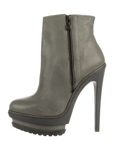 Pre-owned Herve Leger Leather Boots In Green