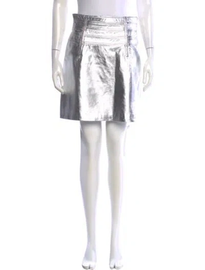Pre-owned Herve Leger Leather Mini Skirt W/ Tags
