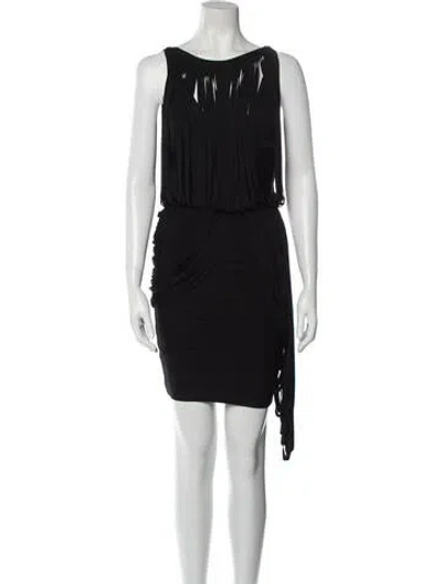 Pre-owned Herve Leger Leilei Mini Dress In Black