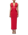 HERVE LEGER LILLIAN DRAPED FRINGE GOWN