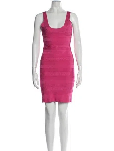Pre-owned Herve Leger Lilykate Mini Dress In Pink