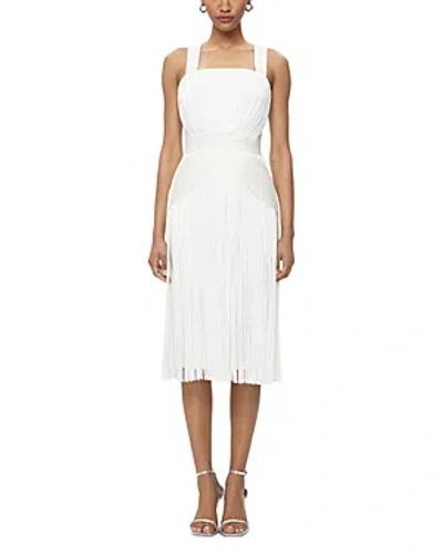 Herve Leger Marion Fringe Dress In Alabaster