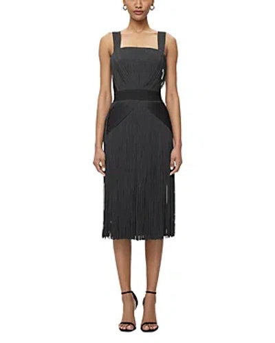 Herve Leger Marion Fringe Dress In Flint