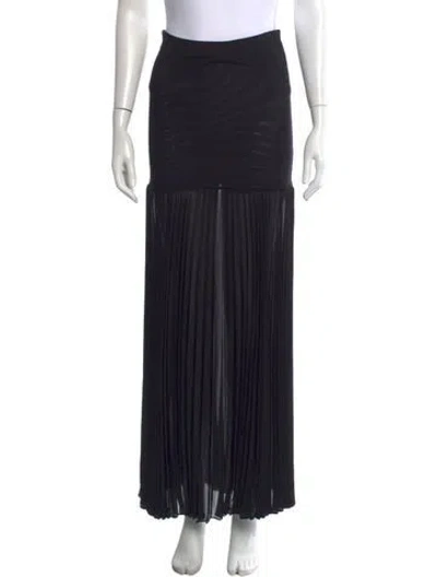 Pre-owned Herve Leger Mesh Accents Long Skirt In Black