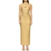 Herve Leger Foiled Cutout Bandage Gown In Gold Foil