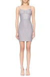 Herve Leger Eyelash Knit Mini Dress In Met Silver
