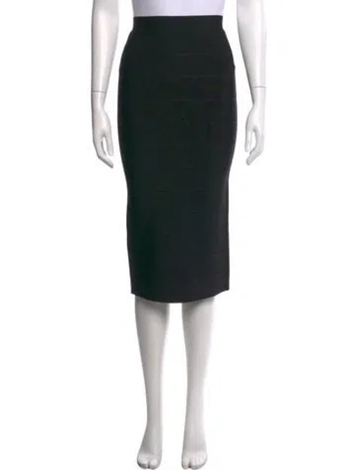 Pre-owned Herve Leger Midi Length Skirt In Black