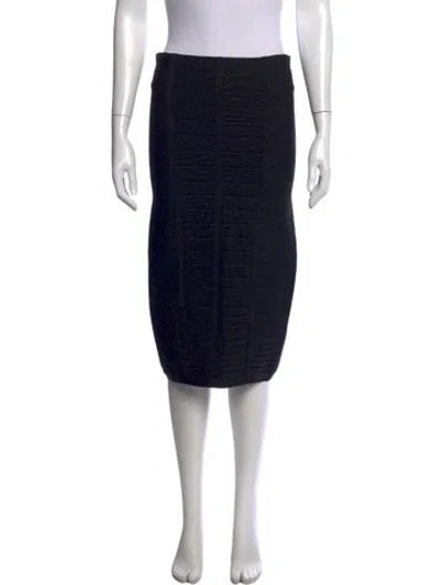 Pre-owned Herve Leger Midi Length Skirt In Black
