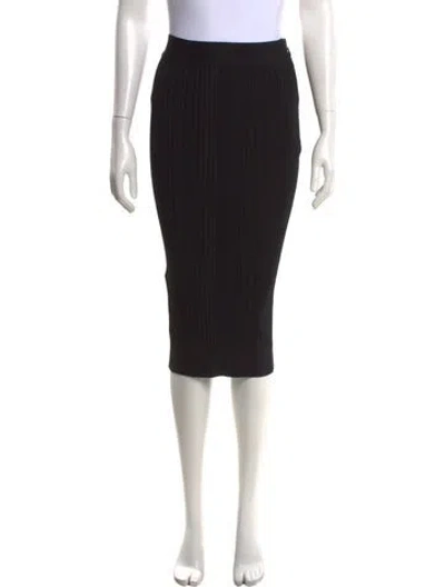 Pre-owned Herve Leger Midi Length Skirt In Black
