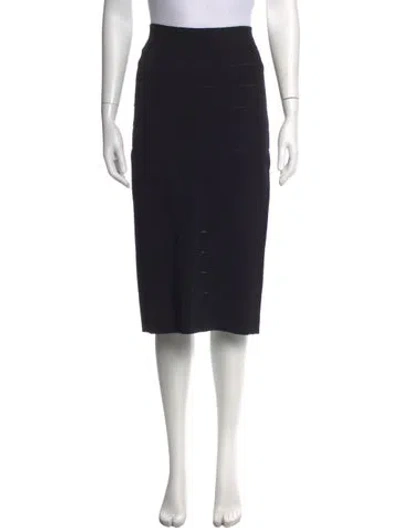 Pre-owned Herve Leger Midi Length Skirt In Black