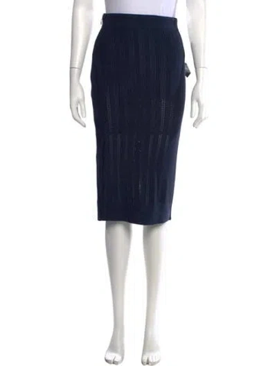 Pre-owned Herve Leger Midi Length Skirt In Blue