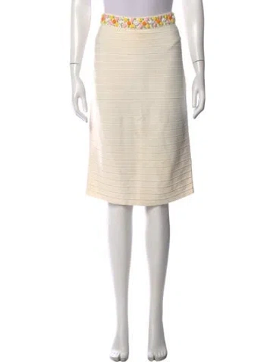 Pre-owned Herve Leger Midi Length Skirt In Neutral