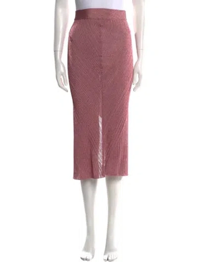 Pre-owned Herve Leger Midi Length Skirt In Pink