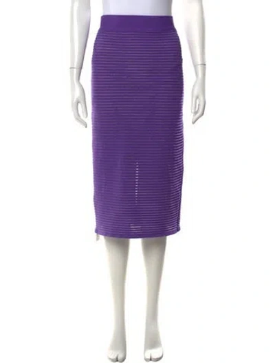 Pre-owned Herve Leger Midi Length Skirt In Purple