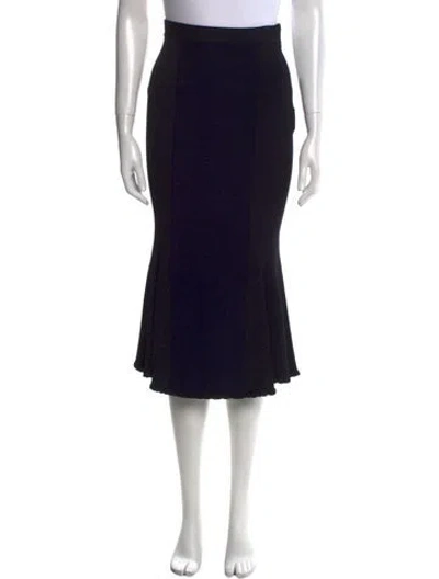 Pre-owned Herve Leger Midi Length Skirt W/ Tags In Blue