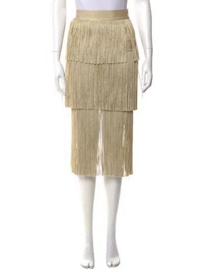 Pre-owned Herve Leger Midi Length Skirt W/ Tags In Neutral