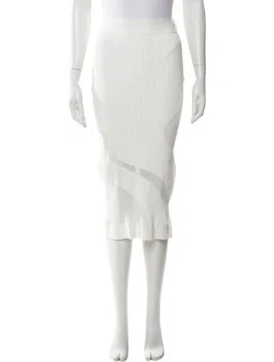 Pre-owned Herve Leger Midi Length Skirt W/ Tags In White