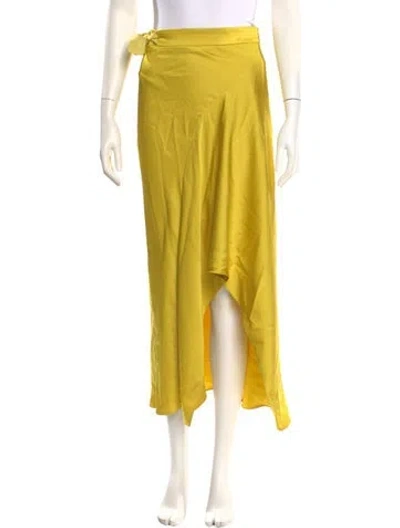 Pre-owned Herve Leger Midi Length Skirt In Yellow