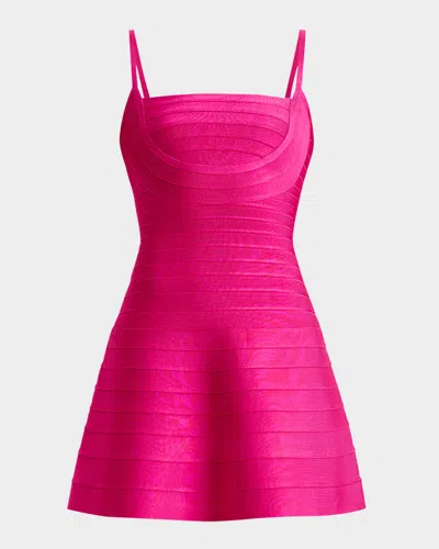 HERVE LEGER MILLIE FIT-&-FLARE BANDAGE MINI DRESS