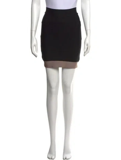 Pre-owned Herve Leger Mini Skirt In Black
