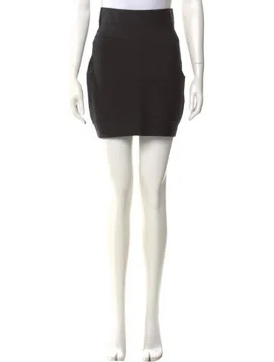 Pre-owned Herve Leger Mini Skirt In Black
