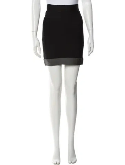 Pre-owned Herve Leger Mini Skirt In Black