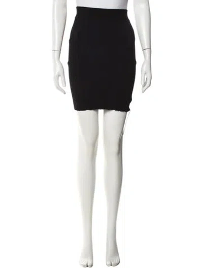 Pre-owned Herve Leger Mini Skirt In Black