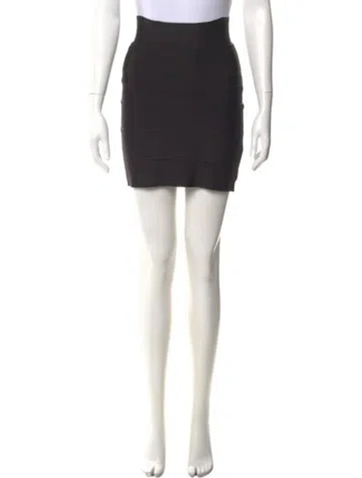 Pre-owned Herve Leger Mini Skirt In Black