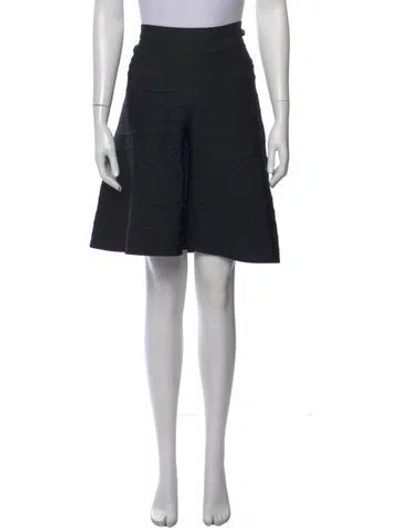 Pre-owned Herve Leger Mini Skirt In Black