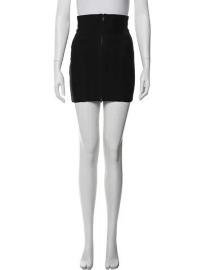 Pre-owned Herve Leger Mini Skirt In Black